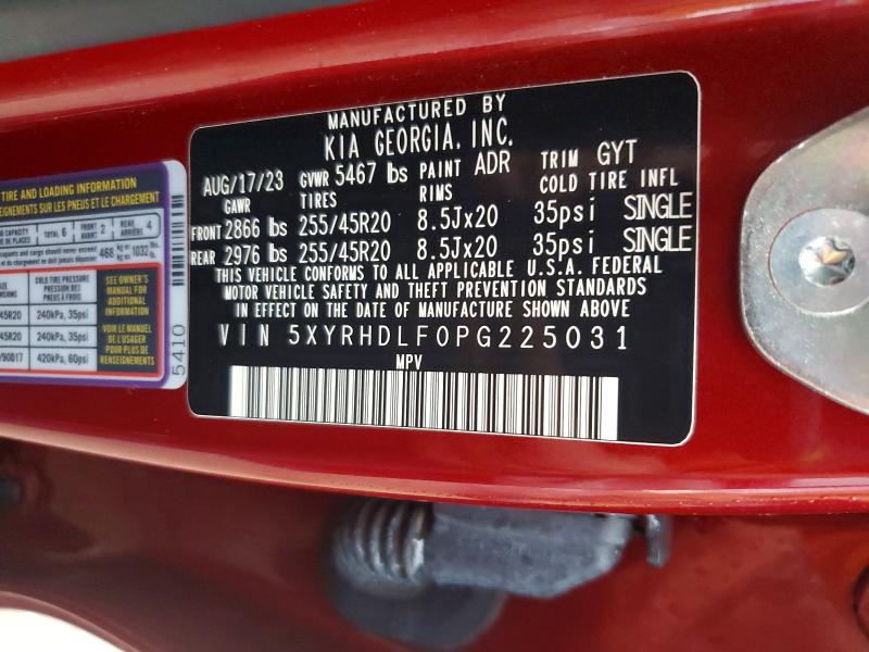 Aukcja sprzedaży 2023 Kia Sorento, vin: 5XYRHDLF0PG225031, numer aukcji: 58412716