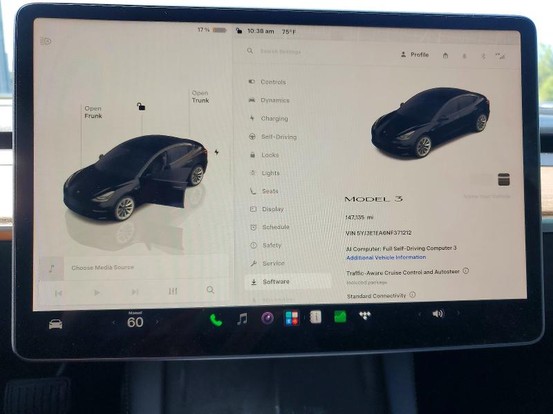 2022 Tesla Model 3 მანქანა იყიდება აუქციონზე, vin: 5YJ3E1EA6NF371212, აუქციონის ნომერი: 58440426