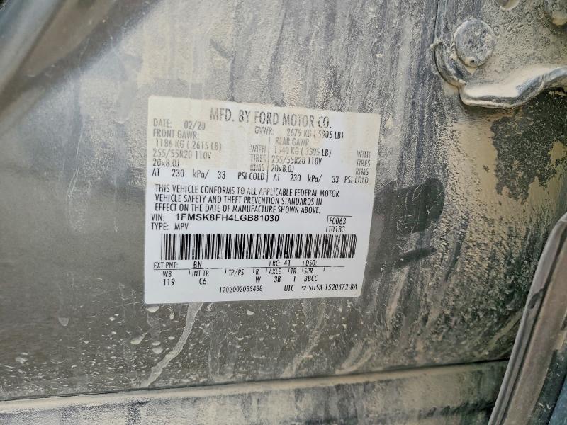 Продажа на аукционе авто 2020 Ford Explorer, vin: 1FMSK8FH4LGB81030, номер лота: 57846496