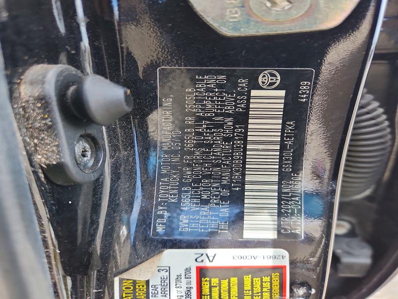 Aukcja sprzedaży 2011 Toyota Avalon, vin: 4T1BK3DB9BU381791, numer aukcji: 58005986