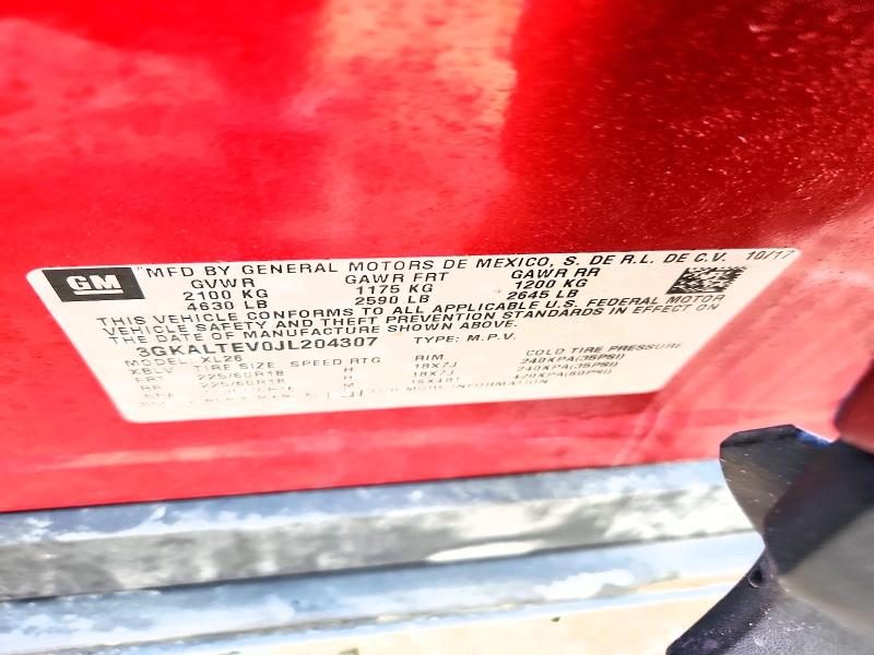 2018 Gmc Terrain მანქანა იყიდება აუქციონზე, vin: 3GKALTEV0JL204307, აუქციონის ნომერი: 56731636