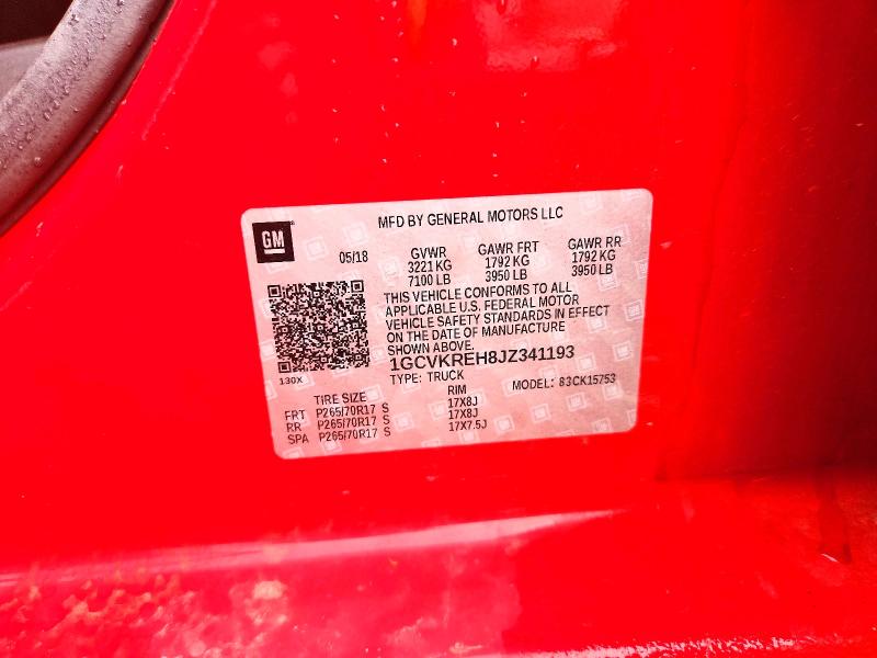 2018 Chevrolet Silverado მანქანა იყიდება აუქციონზე, vin: 1GCVKREH8JZ341193, აუქციონის ნომერი: 56834956