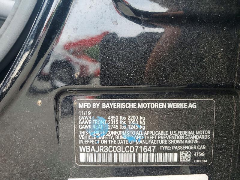 Продаж на аукціоні авто 2020 Bmw 530, vin: WBAJR3C03LCD71647, номер лоту: 58007196