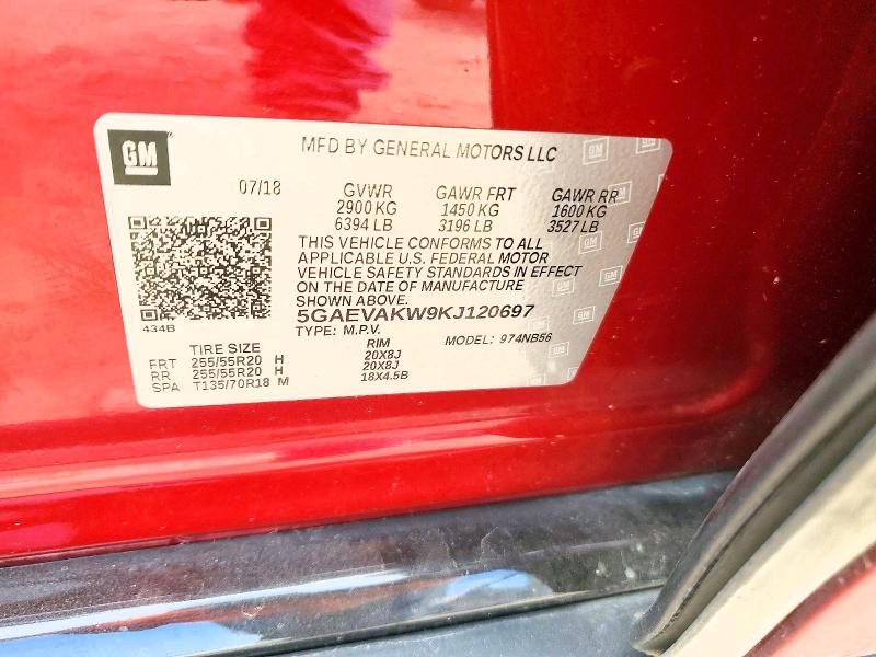 Aukcja sprzedaży 2019 Buick Enclave, vin: 5GAEVAKW9KJ120697, numer aukcji: 58628506