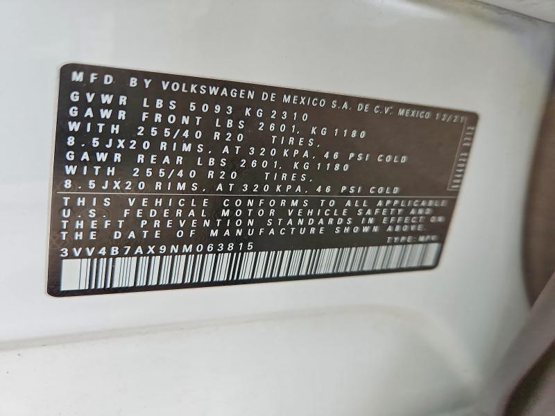 Продаж на аукціоні авто 2022 Volkswagen Tiguan, vin: 3VV4B7AX9NM063815, номер лоту: 58026966