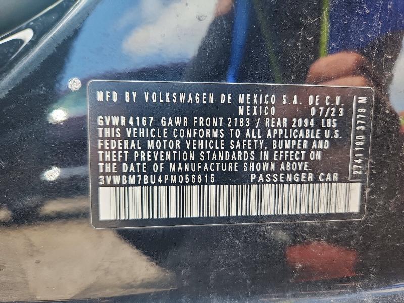 2023 Volkswagen Jetta მანქანა იყიდება აუქციონზე, vin: 3VWBM7BU4PM056615, აუქციონის ნომერი: 58208736