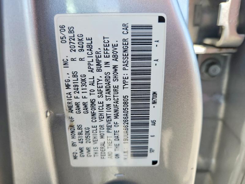 Aukcja sprzedaży 2006 Acura 3.2tl, vin: 19UUA66266A050805, numer aukcji: 56820716