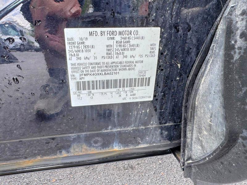 2020 Ford Edge მანქანა იყიდება აუქციონზე, vin: 2FMPK4G9XLBA02101, აუქციონის ნომერი: 57756146