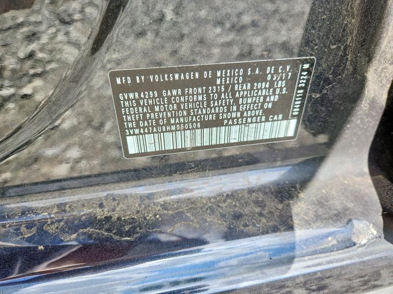 57194686 :رقم المزاد ، 3VW447AU8HM050506 vin ، 2017 Volkswagen Gti مزاد بيع