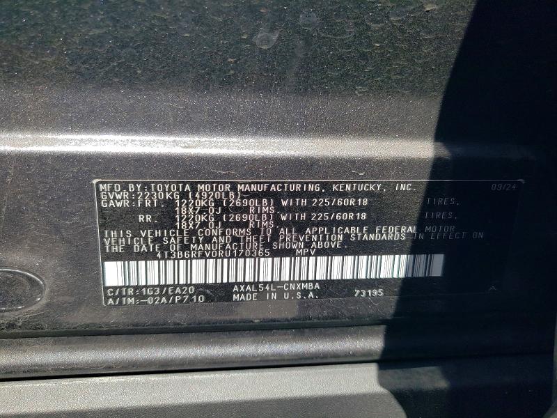 56359486 :رقم المزاد ، 4T3B6RFV0RU170365 vin ، 2024 Toyota Rav4 مزاد بيع