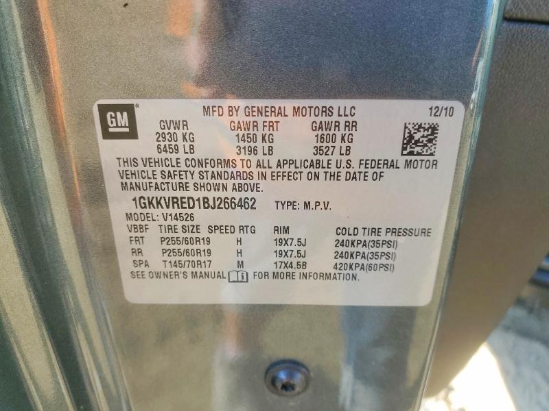 2011 Gmc Acadia მანქანა იყიდება აუქციონზე, vin: 1GKKVRED1BJ266462, აუქციონის ნომერი: 57674146