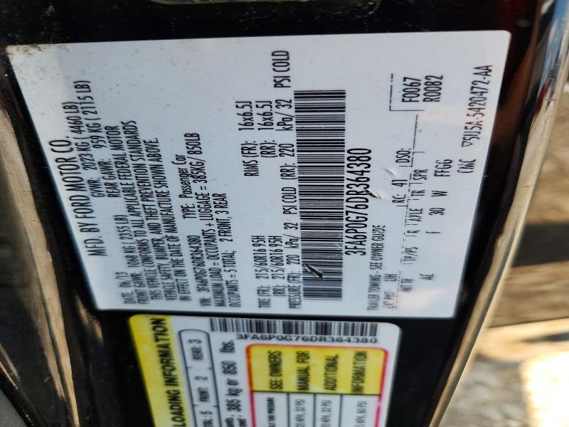 Aukcja sprzedaży 2013 Ford Fusion, vin: 3FA6P0G76DR364380, numer aukcji: 56193186
