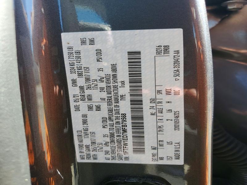 48834226 :رقم المزاد ، 1FTFW1ED7MFB79568 vin ، 2021 Ford F150 مزاد بيع