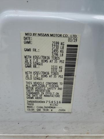 2019 Nissan Frontier მანქანა იყიდება აუქციონზე, vin: 1N6DD0ER0KN754516, აუქციონის ნომერი: 55967516