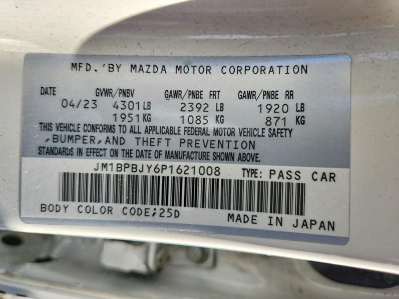 Auction sale of the 2023 Mazda 3, vin: JM1BPBJY6P1621008, lot number: 59166226