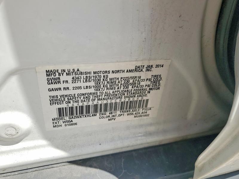 57518596 :رقم المزاد ، 4A4AP4AU3EE020688 vin ، 2014 Mitsubishi Outlander Sport مزاد بيع