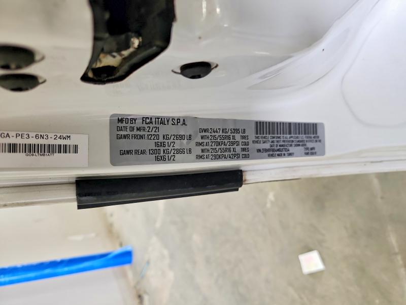 Продажа на аукционе авто 2021 Ram Promaster City, vin: ZFBHRFBB4M6U17654, номер лота: 57878866
