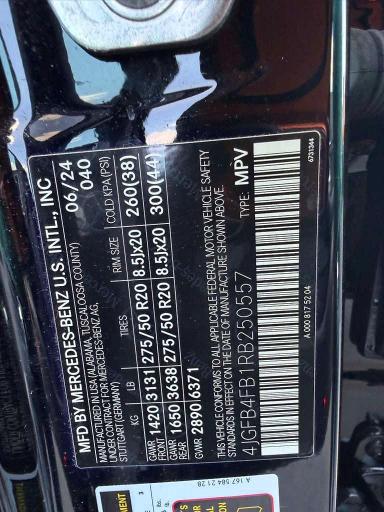 Aukcja sprzedaży 2024 Mercedes-benz Gle, vin: 4JGFB4FB1RB250557, numer aukcji: 59123036