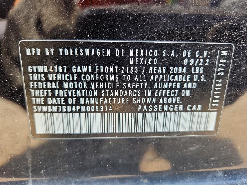 56522796 :رقم المزاد ، 3VWBM7BU4PM009374 vin ، 2023 Volkswagen Jetta مزاد بيع