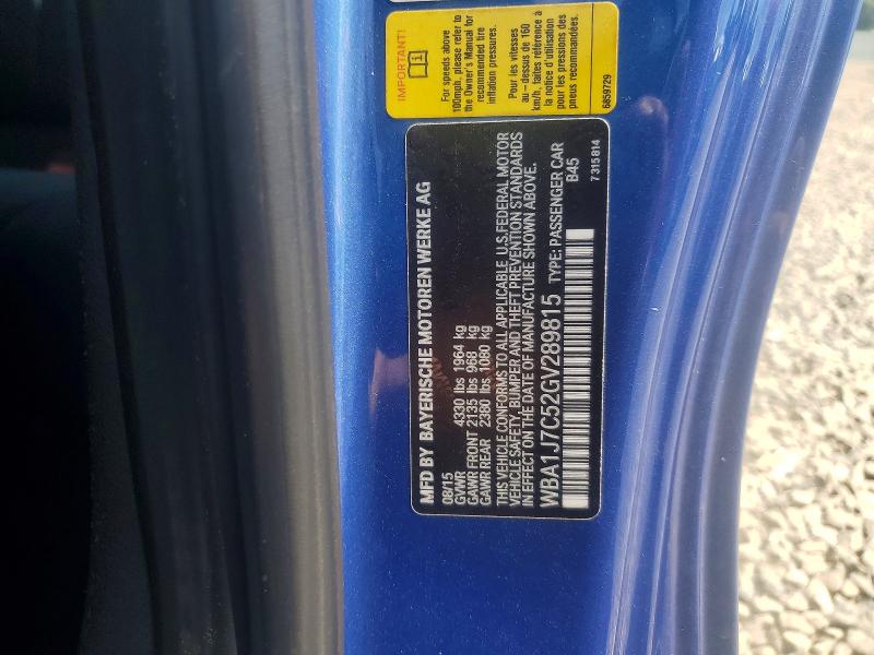 2016 Bmw M235i მანქანა იყიდება აუქციონზე, vin: WBA1J7C52GV289815, აუქციონის ნომერი: 57425096