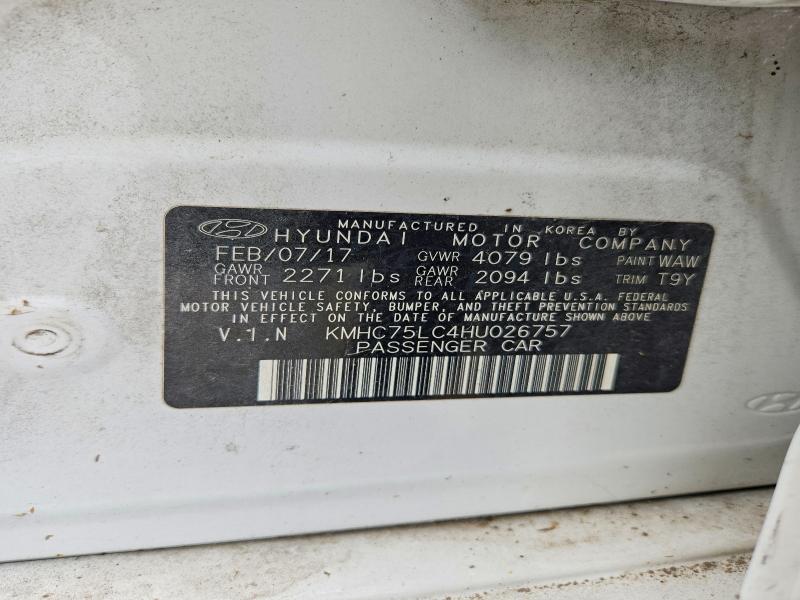 Продажа на аукционе авто 2017 Hyundai Ioniq, vin: KMHC75LC4HU026757, номер лота: 55668016