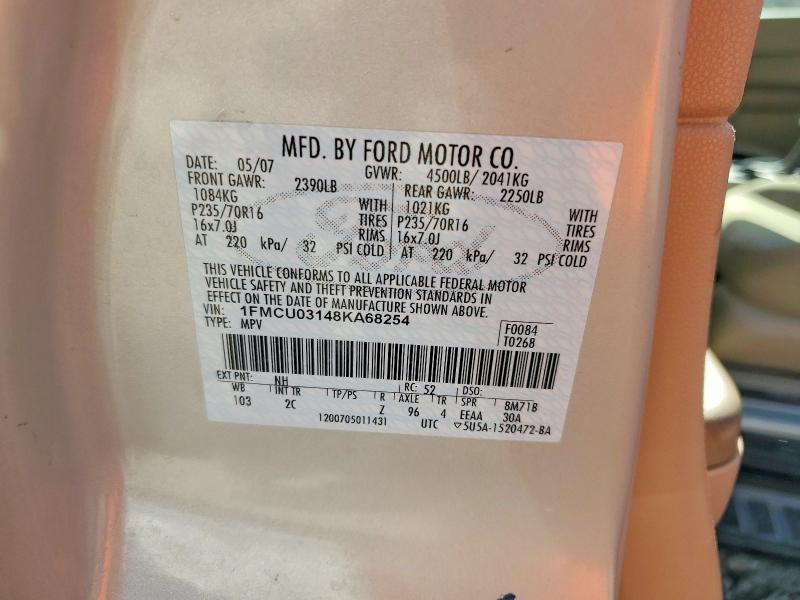 58742686 :رقم المزاد ، 1FMCU03148KA68254 vin ، 2008 Ford Escape مزاد بيع