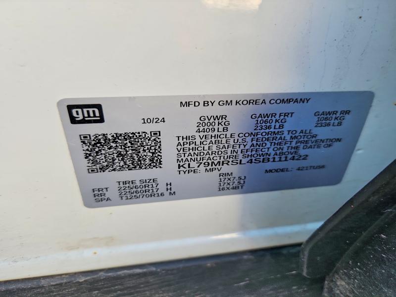 Продаж на аукціоні авто 2025 Chevrolet Trailblazer, vin: KL79MRSL4SB111422, номер лоту: 56038686