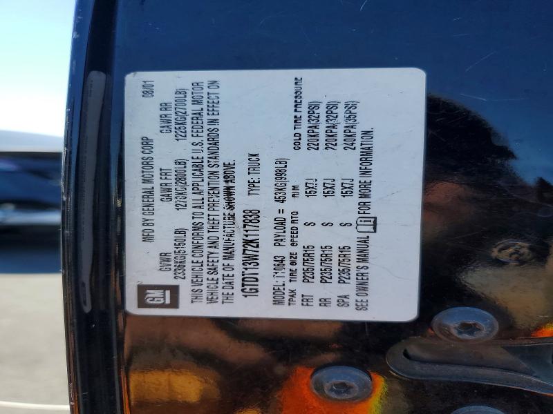 57611336 :رقم المزاد ، 1GTDT13W72K117838 vin ، 2002 Gmc Sonoma مزاد بيع