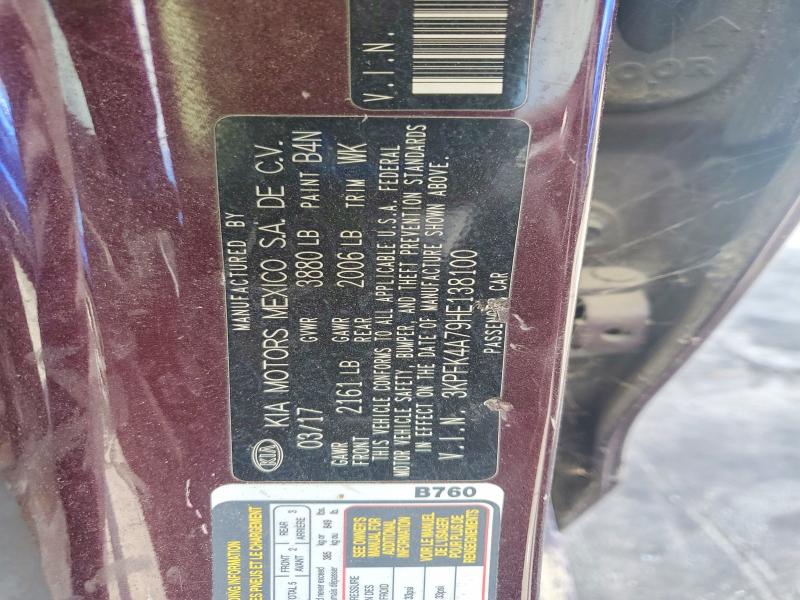 Продаж на аукціоні авто 2017 Kia Forte, vin: 3KPFK4A79HE138100, номер лоту: 57968096