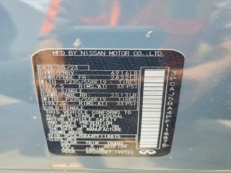 Продажа на аукционе авто 2023 Infiniti Qx50, vin: 3PCAJ5BA4PF118875, номер лота: 58422426