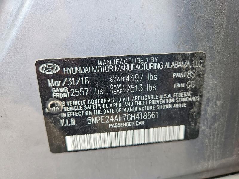 Aukcja sprzedaży 2016 Hyundai Sonata, vin: 5NPE24AF7GH418661, numer aukcji: 77248165