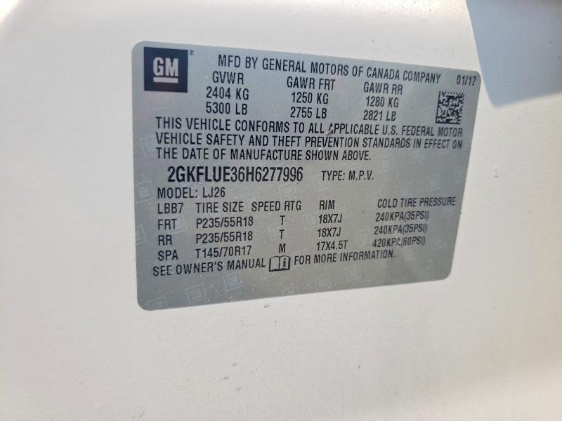 2017 Gmc Terrain მანქანა იყიდება აუქციონზე, vin: 2GKFLUE36H6277996, აუქციონის ნომერი: 74514725
