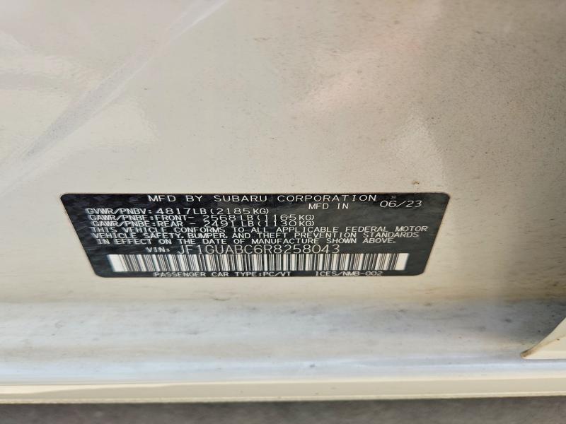 2024 Subaru Impreza მანქანა იყიდება აუქციონზე, vin: JF1GUABC6R8258043, აუქციონის ნომერი: 56643746