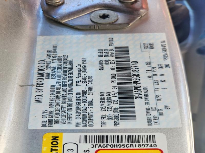 Продажа на аукционе авто 2016 Ford Fusion, vin: 3FA6P0H95GR189740, номер лота: 55201106