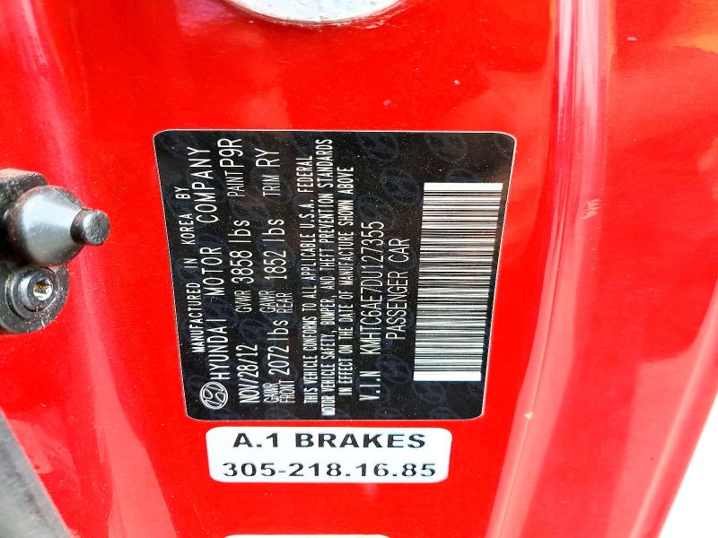 Продаж на аукціоні авто 2013 Hyundai Veloster, vin: KMHTC6AE7DU127355, номер лоту: 57240226