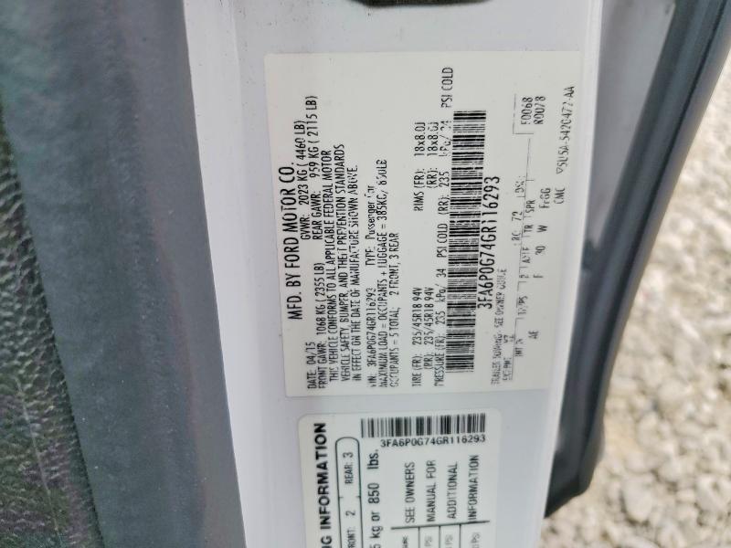 2016 Ford Fusion მანქანა იყიდება აუქციონზე, vin: 3FA6P0G74GR116293, აუქციონის ნომერი: 57432606