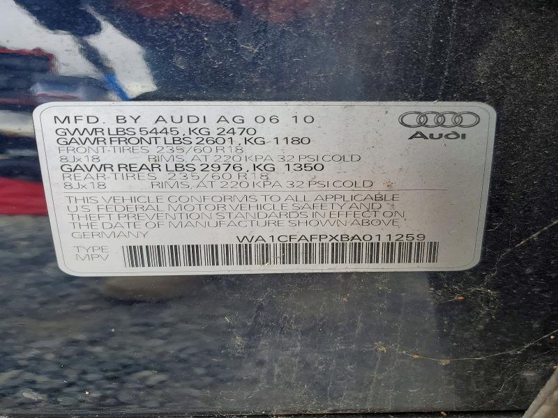 Aukcja sprzedaży 2011 Audi Q5, vin: WA1CFAFPXBA011259, numer aukcji: 58649796