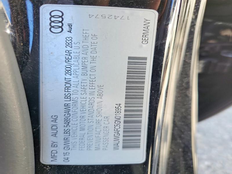 Aukcja sprzedaży 2016 Audi A7, vin: WAUWGAFC5GN018954, numer aukcji: 58284056