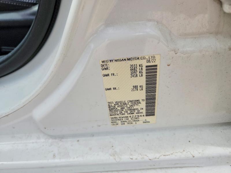 Продаж на аукціоні авто 2022 Nissan Altima, vin: 1N4BL4EWXNN422944, номер лоту: 56734966