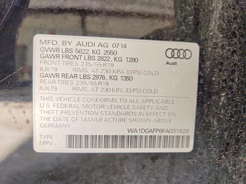 59113036 :رقم المزاد ، WA1DGAFP6FA031628 vin ، 2015 Audi Q5 مزاد بيع