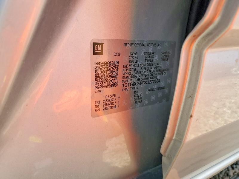 Aukcja sprzedaży 2019 Gmc Canyon, vin: 1GTG6CEN6K1272634, numer aukcji: 58535326