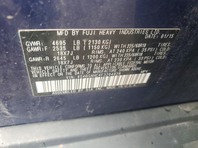 Продажа на аукционе авто 2015 Subaru Outback, vin: 4S4BSANC4F3284828, номер лота: 56605036