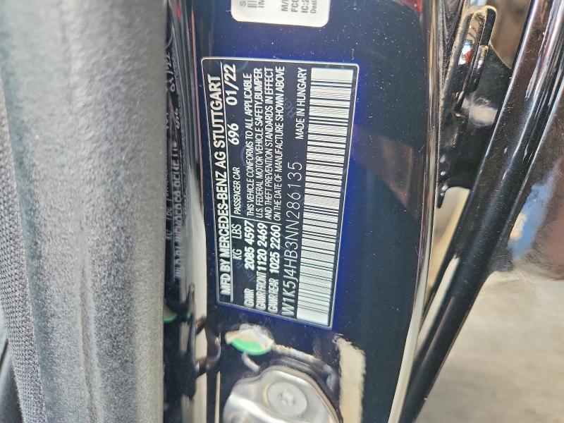 Продажа на аукционе авто 2022 Mercedes-benz Cla, vin: W1K5J4HB3NN286135, номер лота: 59125026