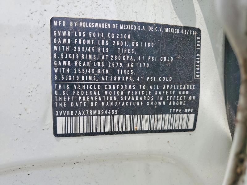 Продажа на аукционе авто 2024 Volkswagen Tiguan, vin: 3VV8B7AX7RM094469, номер лота: 56746836