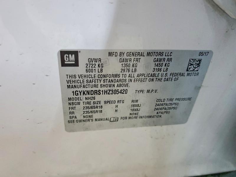 Продаж на аукціоні авто 2017 Cadillac Xt5, vin: 1GYKNDRS1HZ305420, номер лоту: 58794166
