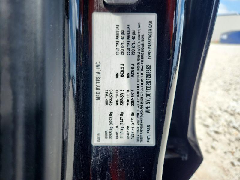 Продаж на аукціоні авто 2019 Tesla Model 3, vin: 5YJ3E1EB2KF208853, номер лоту: 58355916