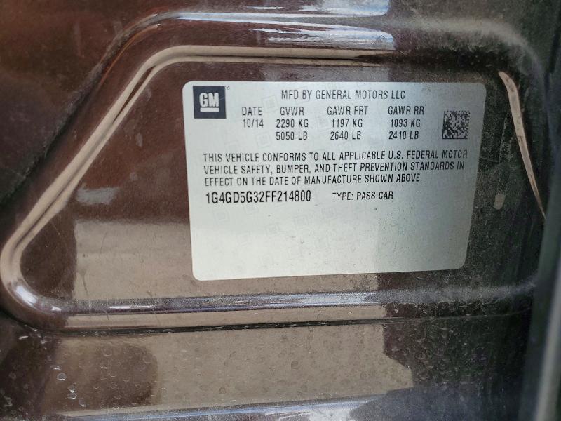 58721826 :رقم المزاد ، 1G4GD5G32FF214800 vin ، 2015 Buick Lacrosse مزاد بيع