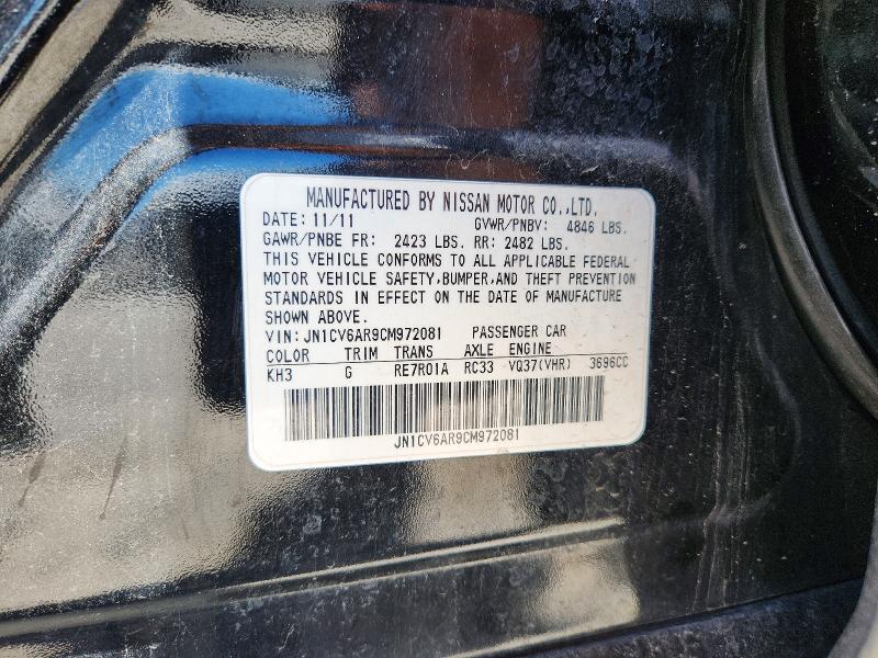 Aukcja sprzedaży 2012 Infiniti G37 Sedan, vin: JN1CV6AR9CM972081, numer aukcji: 54606416