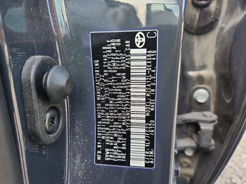 58815876 :رقم المزاد ، 5YFS4MCE7PP142597 vin ، 2023 Toyota Corolla مزاد بيع
