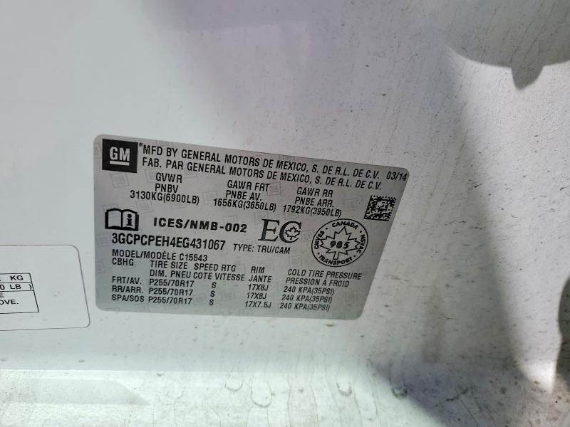 2014 Chevrolet Silverado მანქანა იყიდება აუქციონზე, vin: 3GCPCPEH4EG431067, აუქციონის ნომერი: 56246276